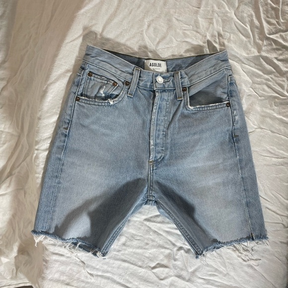 Agolde Highrise Straight Leg Denim Jorts - Picture 4 of 10
